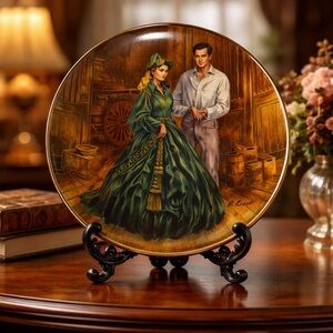 1984 Scarlett’s Green Dress Porcelain Knowles Plate #16699 G